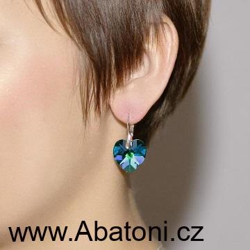 Swarovski Elements Heart krystal 18mm - Stříbrný náhrdelník (přívěsek + řetízek) modré srdce, srdíčko 32071.3 Aquamarine (modrá světlá, azurová, nebeská) 