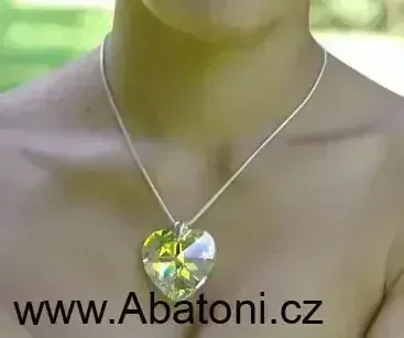 Swarovski Elements Heart krystal 14+10mm - Stříbrná sada (set, souprava) náušnice a přívěsek s řetízkem modré srdce, srdíčko 39003.5 Bermuda Blue (modrá, mořská, duhová)