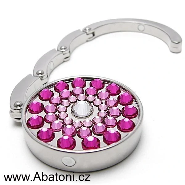 Gaira® Háček na kabelku 708003 s růžovými krystaly Swarovski pink