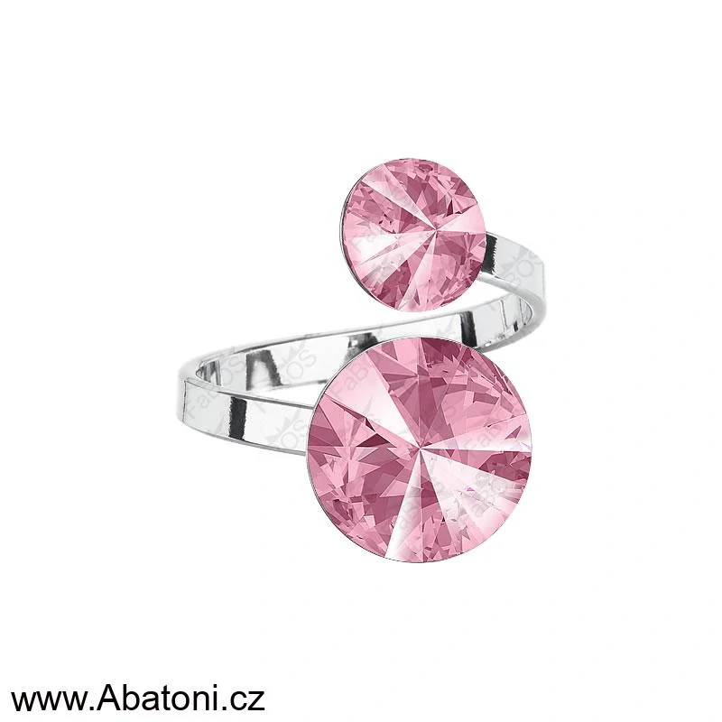 Swarovski Elements Rivoli vlepený krystal 8+12mm - Prsten růžový 35050.1 Light Rose (růžová světlá)