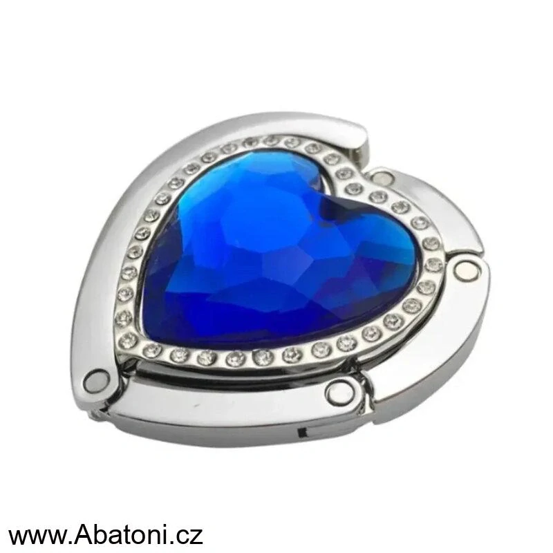 Gaira® Háček na kabelku 70813-18 srdce s modrým krystalem - royal blue heart