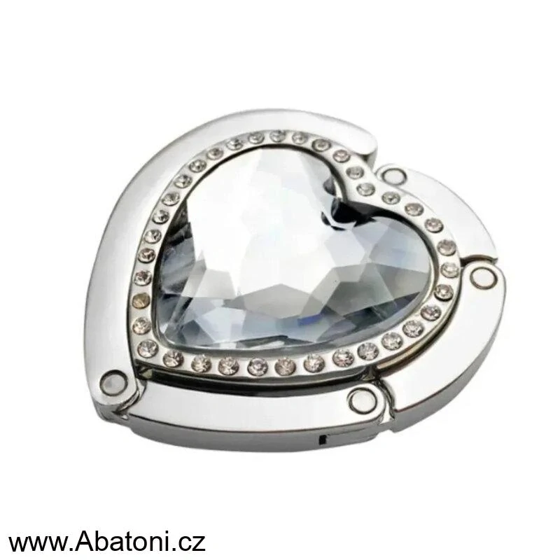 Gaira® Háček na kabelku 70813-11 srdce s křišťálovým zrcadlovým krystalem - crystal heart