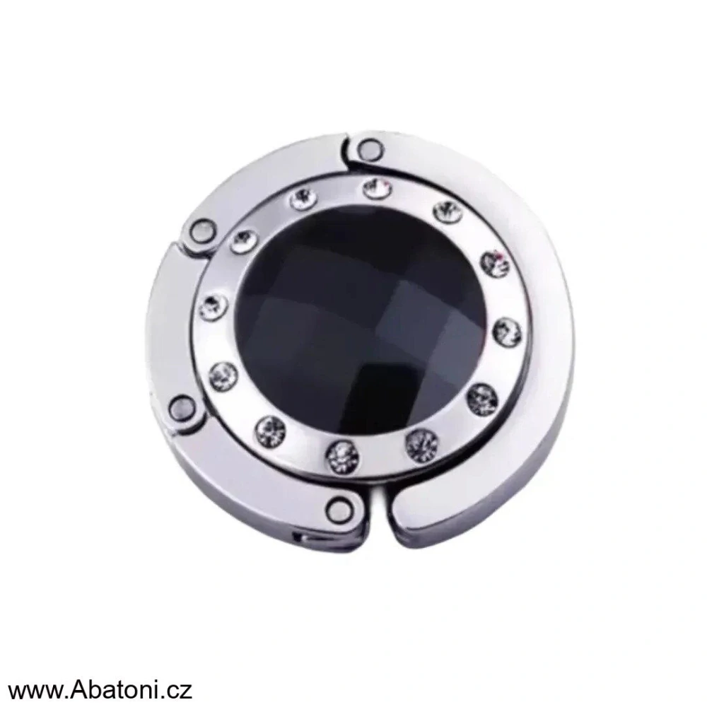 Gaira® Háček na kabelku 70814-10 kolečko s černým krystalem - black circle
