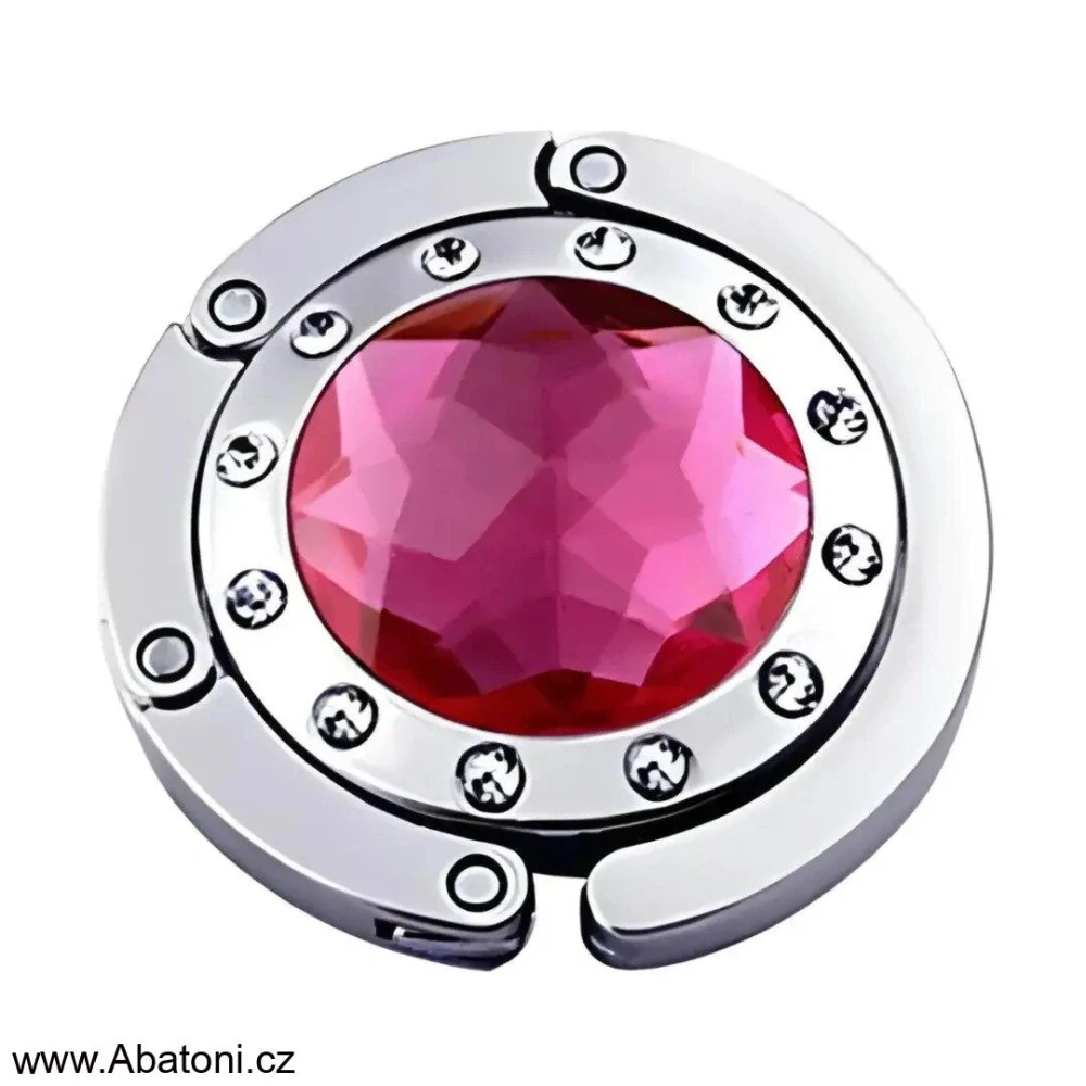 Gaira® Háček na kabelku 70814-17 kolečko s růžovým krystalem - rose circle