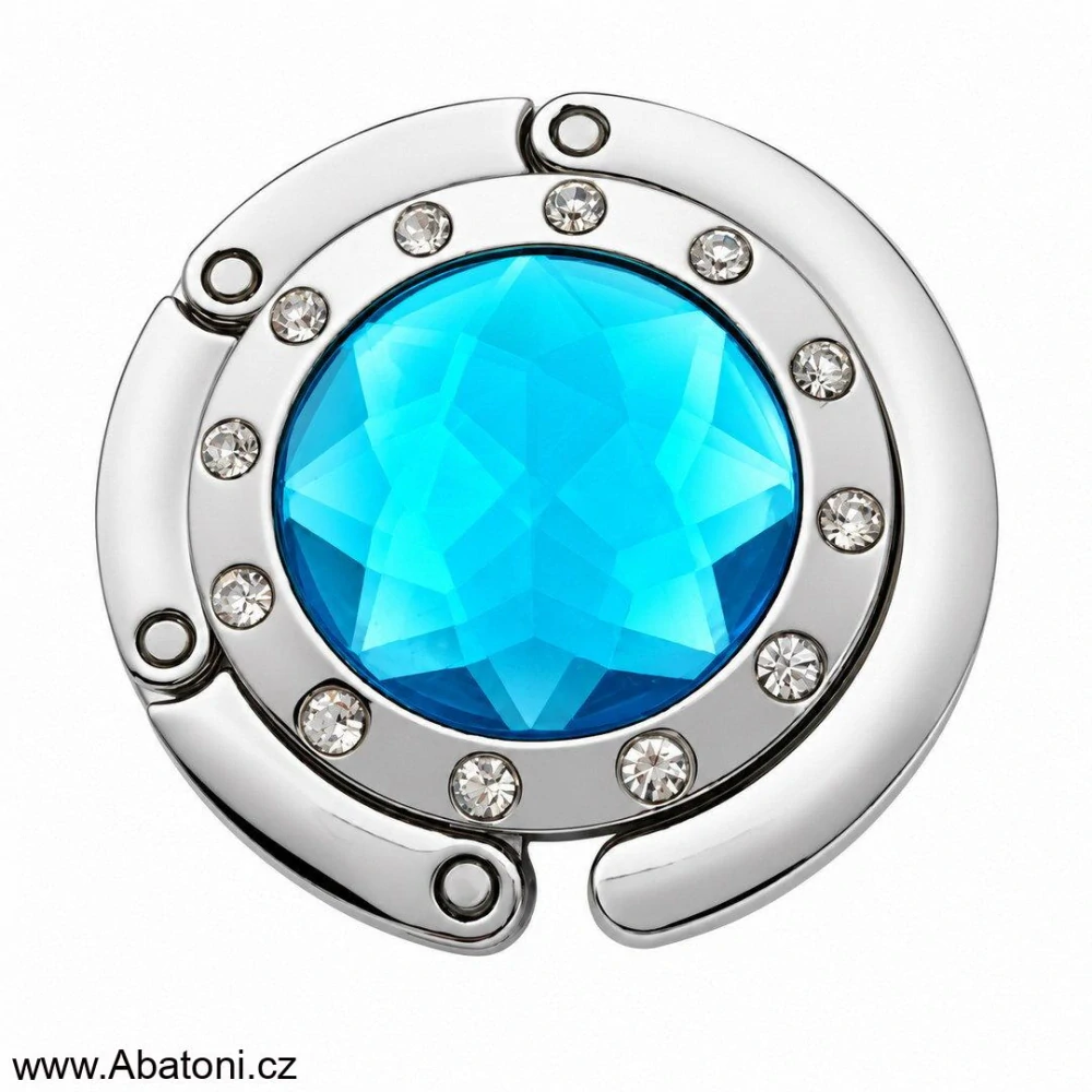 Gaira® Háček na kabelku 70814-32 kolečko s modrým tyrkysovým krystalem - turquoise circle