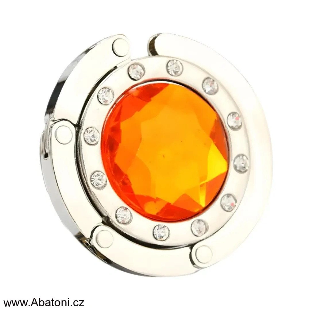 Gaira® Háček na kabelku 70814-20 kolečko s oranžovo žlutým krystalem - orange yellow circle
