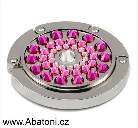 Gaira® Háček na kabelku 708003 s růžovými krystaly Swarovski pink