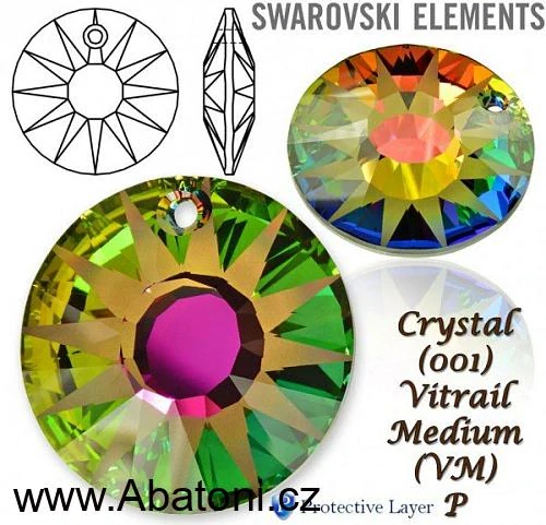 Swarovski Elements Sun krystal 12+12mm - Stříbrná sada (set, souprava) náušnice a přívěsek s řetízkem modré kulaté sluníčko 39169.4 Bermuda Blue (modrá, mořská, duhová, měňavá) 