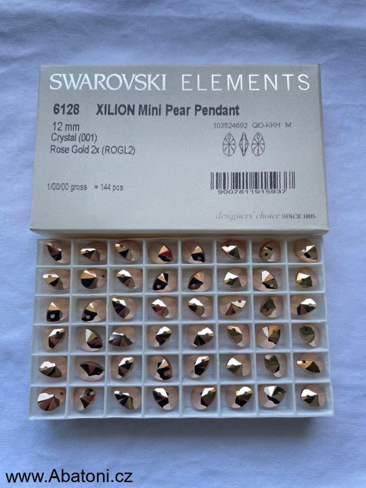 Swarovski Elements Mini Pear krystal 12mm - Stříbrný náhrdelník (přívěsek + řetízek) visací modrá slza, kapka 34252.3 Aquamarine (modrá světlá, azurová, nebeská)