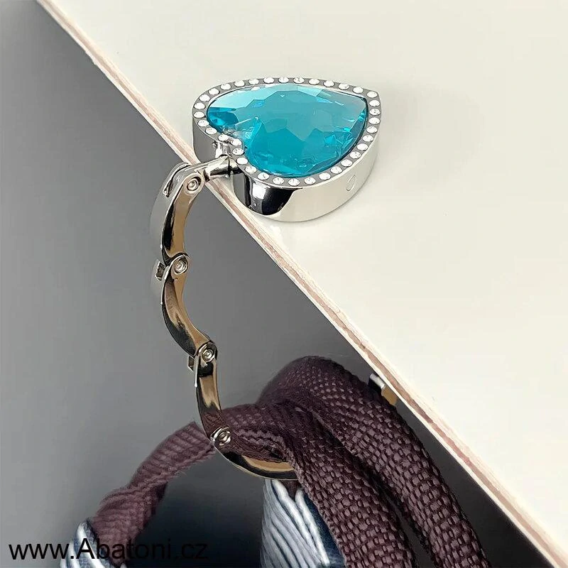 Gaira® Háček na kabelku 70813-18 srdce s modrým krystalem - royal blue heart