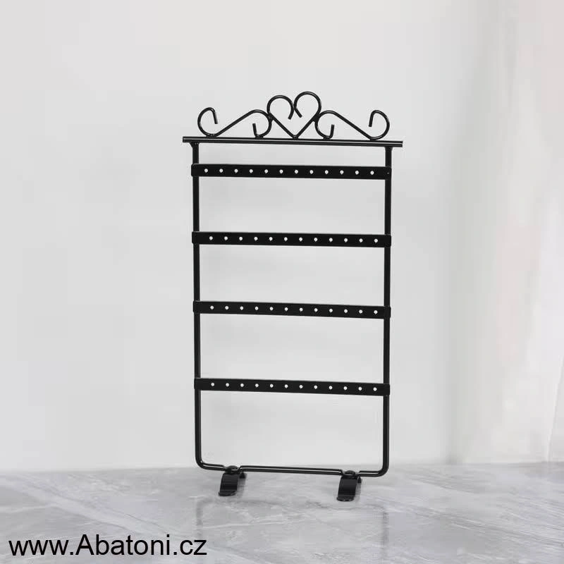 Gaira® Kovový stojánek na šperky 9331, Barva černá - black, dekor srdce - heart