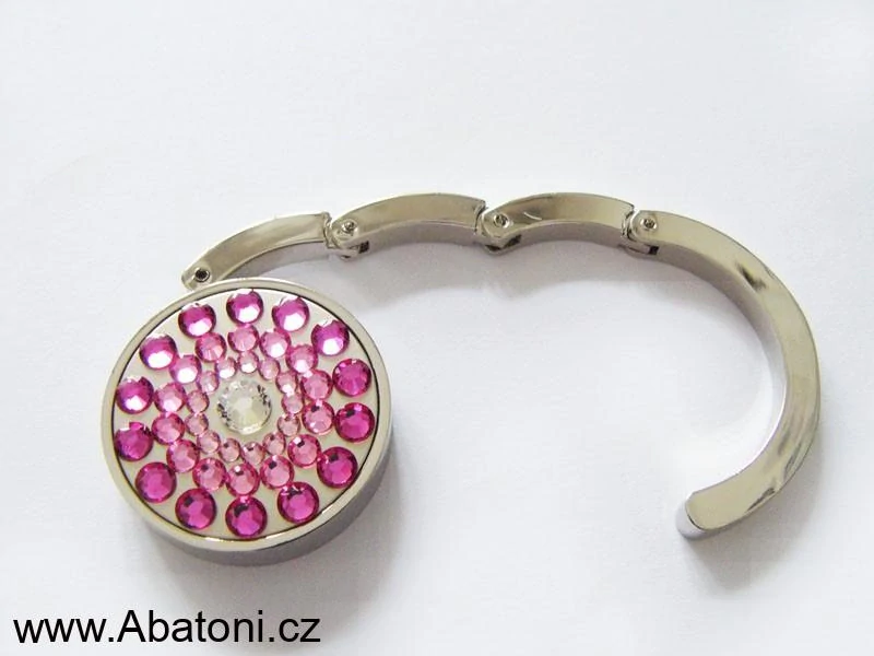 Gaira® Háček na kabelku 708003 s růžovými krystaly Swarovski pink