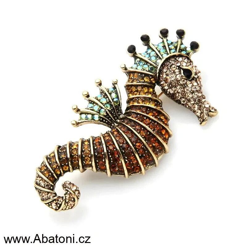 Gaira® Brož Mořský koník 340042 zeleno modrý - blue sea horse