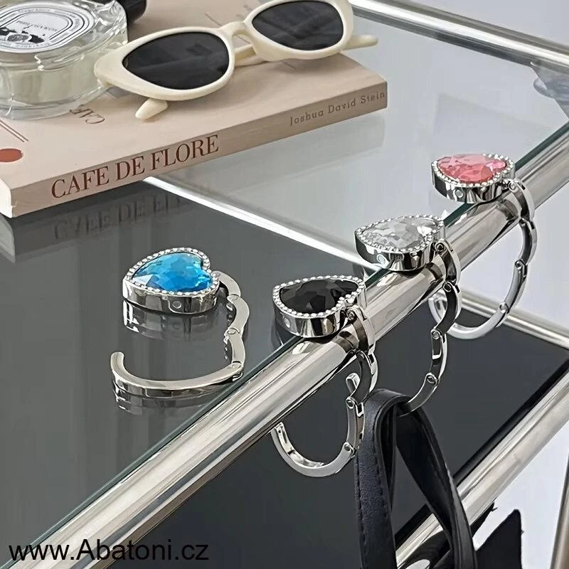 Gaira® Háček na kabelku 70813-18 srdce s modrým krystalem - royal blue heart