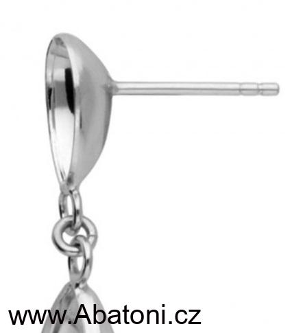 Swarovski Elements Pear vlepený krystal 2x10mm - Stříbrné náušnice visací bimbací fialové dvojité slzičky, kapky 31242.3 Provence Lavender (fialová světlá, lila, šeříková)