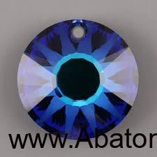 Swarovski Elements Sun krystal 12mm - Stříbrný náhrdelník (přívěsek + řetízek) modré kulaté sluníčko 34252.3 Bermuda Blue (modrá, mořská, duhová, měňavá)