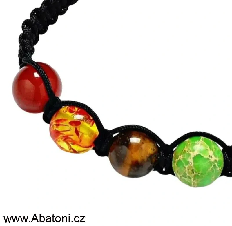Gaira® Náramek Čakry 31623 - čakrový náramek s polodrahokamy typu Shamballa unisex