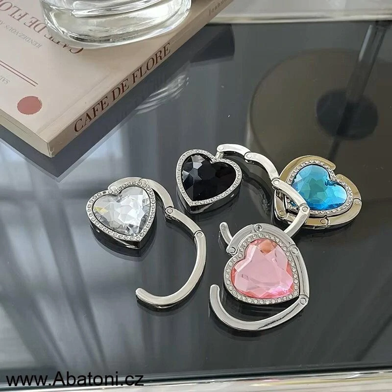 Gaira® Háček na kabelku 70813-18 srdce s modrým krystalem - royal blue heart