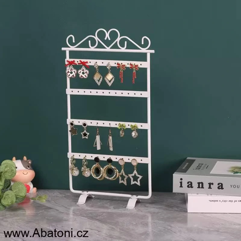 Gaira® Kovový stojánek na šperky 9331, Barva černá - black, dekor srdce - heart