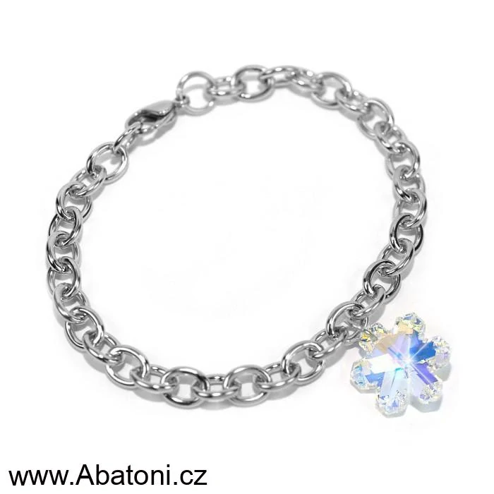 Swarovski Elements Snowflake krystal 20mm - Stříbrná sada (set, souprava) náušnice a přívěsek s řetízkem bílá duhová vločka, sněhové vločky 34221.1 Crystal AB (bílá, křišťálová, duhová, měňavá) 