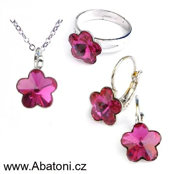Swarovski Elements Flower 6mm - Dětské stříbrné náušnice pecky puzety zelené kytičky, květinky 31080.3 Peridot (zelená světlá) 