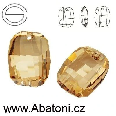 Swarovski Elements Graphic krystal 19mm - Stříbrná sada (set, souprava) náušnice a přívěsek s řetízkem bílý duhový zkosený obdélník 39022.2 Crystal AB (bílá, křišťálová, duhová, měňavá) 