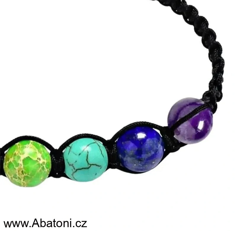 Gaira® Náramek Čakry 31623 - čakrový náramek s polodrahokamy typu Shamballa unisex