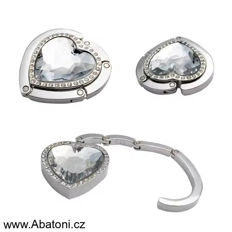 Gaira® Háček na kabelku 70813-18 srdce s modrým krystalem - royal blue heart