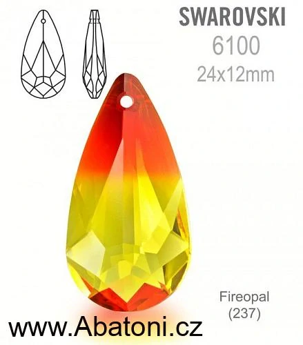 Swarovski Elements Teardrop krystal 24mm - Stříbrná sada (set, souprava) náušnice a přívěsek s řetízkem bílá duhová slza, kapka 39049.2 Crystal AB (bílá, křišťálová, duhová, měňavá) 