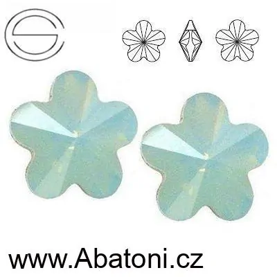 Swarovski Elements Flower - Stříbrná sada (set, souprava) náušnice a přívěsek s řetízkem modrá kytička, květinka 39143.3 Aquamarine (modrá světlá, azurová, nebeská)