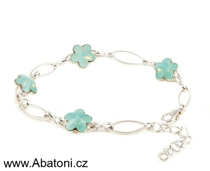 Swarovski Elements Flower 6mm - Dětské stříbrné náušnice pecky puzety zelené kytičky, květinky 31080.3 Peridot (zelená světlá) 