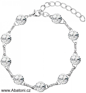 Swarovski Elements Rivoli 8mm - Rhodiovaný náramek bílý 33111.1 Crystal (bílá, čirá, křišťálová)