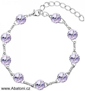 Swarovski Elements Rivoli 8mm - Rhodiovaný náramek fialový 33111.1 Violet (fialová velmi světlá, lila)