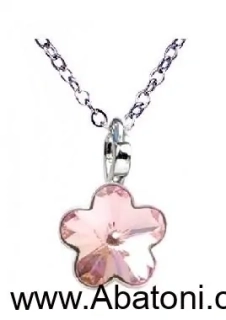 Swarovski Elements Flower - Stříbrný náhrdelník (přívěsek + řetízek) růžová kytička, květinka 34239.1 Light Rose (růžová světlá)