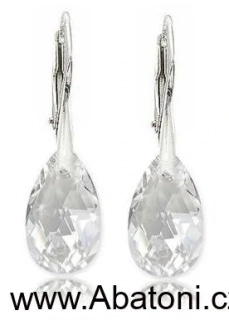 Swarovski Elements Pear krystal 22mm - Stříbrné náušnice visací bílá slza, kapky 11221.1 Crystal (bílá, čirá, křišťálová) 