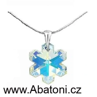 Swarovski Elements Snowflake krystal 20mm - Stříbrný náhrdelník (přívěsek + řetízek) visací bílá duhová vločka, sněhové vločky 34221.1 Crystal AB (bílá, křišťálová, duhová, měňavá) 
