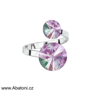 Swarovski Elements Rivoli vlepený krystal 8+12mm - Prsten fialový 35050.1 Vitrail Light (růžová, fialová, tyrkysová, duhová) 