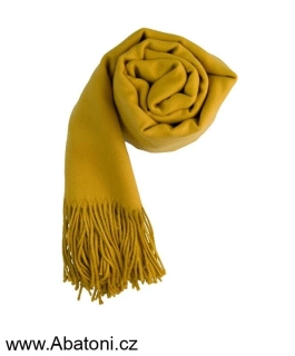 KARPET Dámská pašmína 445010.26 tmavě žlutá hořčicová (pashmina, pašmínová šála)