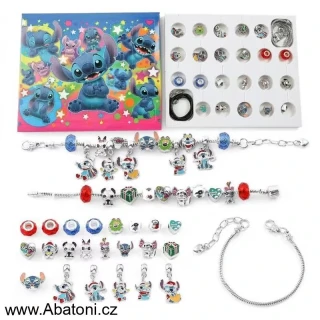 Abatoni Vánoční Adventní kalendář Lilo & Stitch se 2 náramky a 22 přívěsky