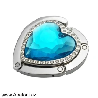 Gaira® Háček na kabelku 70813-32 srdce s modrým tyrkysovým krystalem - turquoise heart