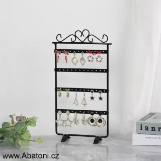 Gaira® Kovový stojánek na šperky 9331, Barva černá - black, dekor srdce - heart