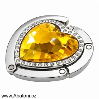 Gaira® Háček na kabelku 70813-20 srdce se oranžovo žlutým krystalem - orange yellow heart