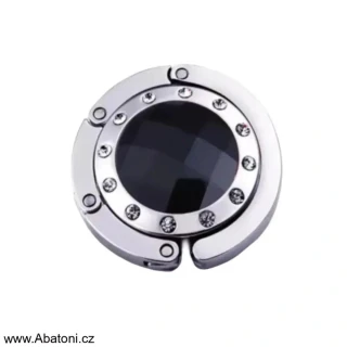 Gaira® Háček na kabelku 70814-10 kolečko s černým krystalem - black circle