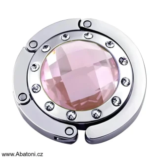 Gaira® Háček na kabelku 70814-31 kolečko s růžovým krystalem - light rose circle