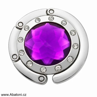 Gaira® Háček na kabelku 70814-21 kolečko s fialovým krystalem - purple circle